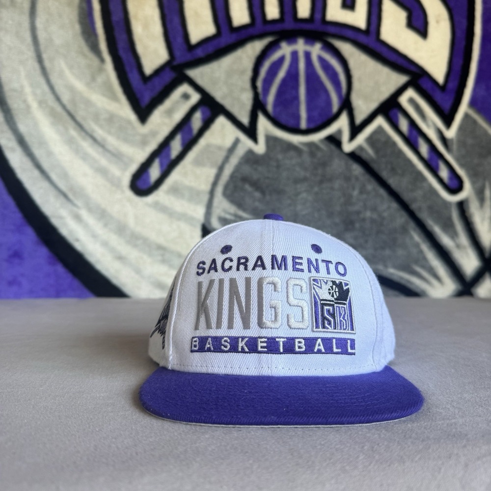 Sacremento Kings Mitchell Ness Hat 2-Tone Logo Snap Back NBA Basketball Dad Cap